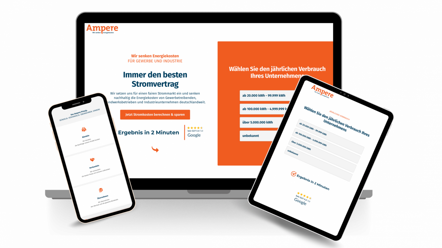 Ampere Gewerbestrom Rechner